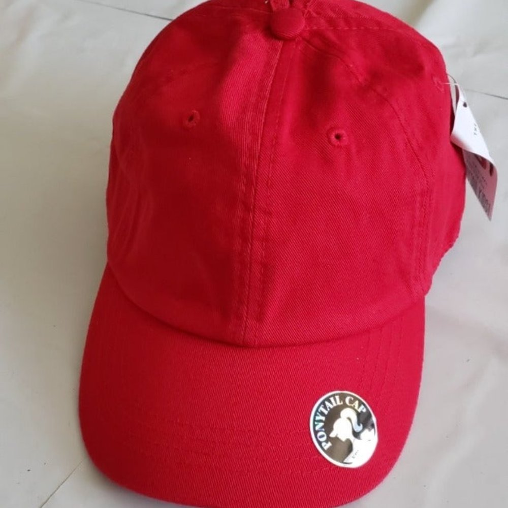 KB Ethos Girls Red Ponytail Cap